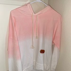 pink and white ombré crop top